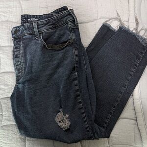 Old Navy Dark Blue Distressed Women Jeans